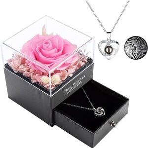 Set of 10 Real Rose "I love you" Necklace wholesale